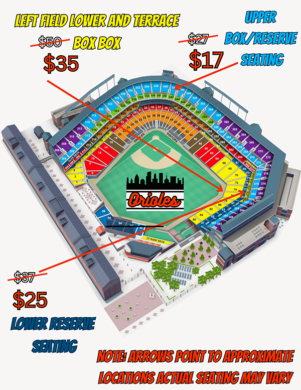 Seating ticket info for union night at Camden Yards