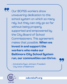 Quote from CUB President Antoinette Ryan-Johnson