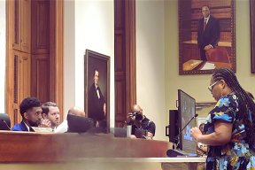CUB president Antoinette Ryan-Johnson testifies at the Baltimore Board of Estimates meeting