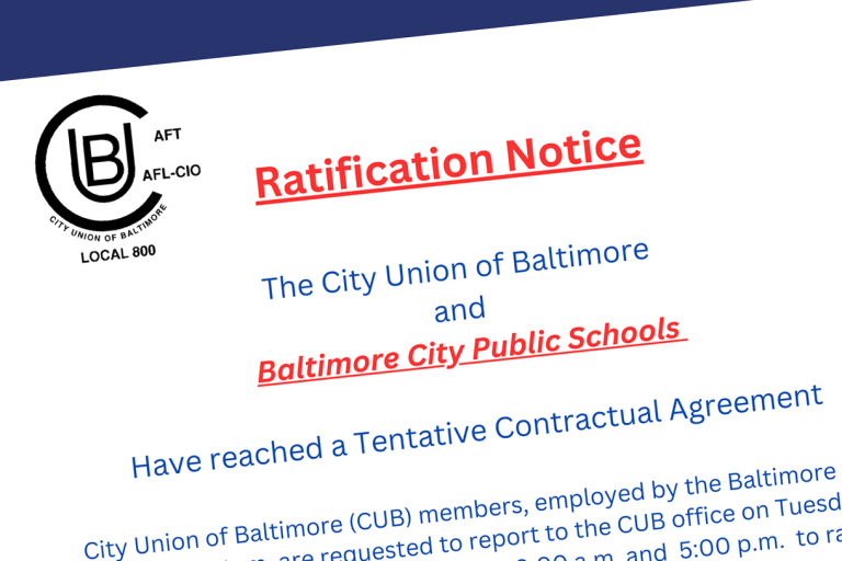 City Union Of Baltimore Local 800 | AFT Stateweb